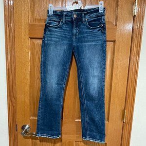 SILVER JEANS SUKI CAPRI Women's 28 x 23.5 Blue Denim Jeans Capri Thick Stitch